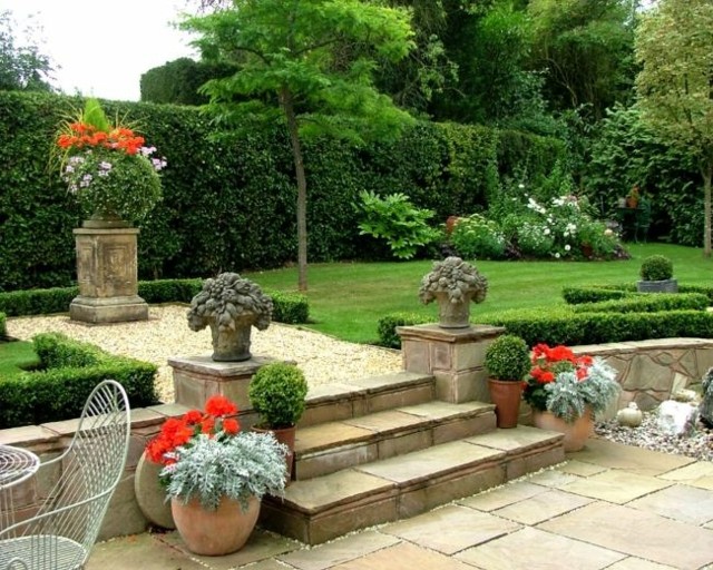 jardin estilo clasico escaleras piedra