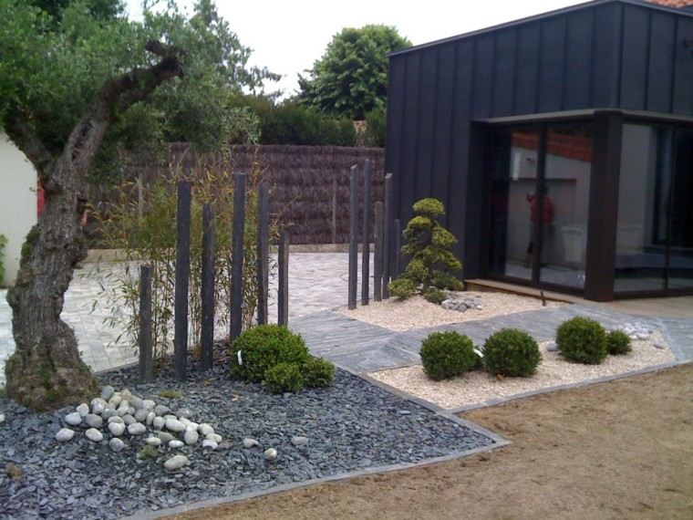 jardin piedras estilo zen diseño