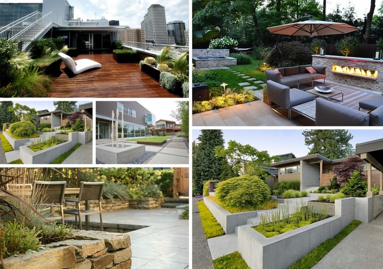 varias ideas para tu jardín moderno jardines diseno muro hormigon ideas modernas