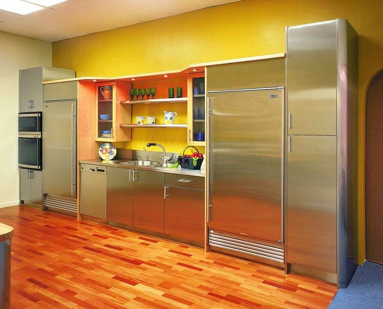 la cocina refrigerador empotrado copas suelo