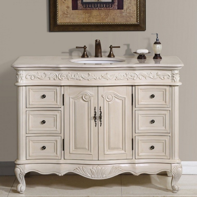 lavabo blanco madera grifos epoca victoriana ideas