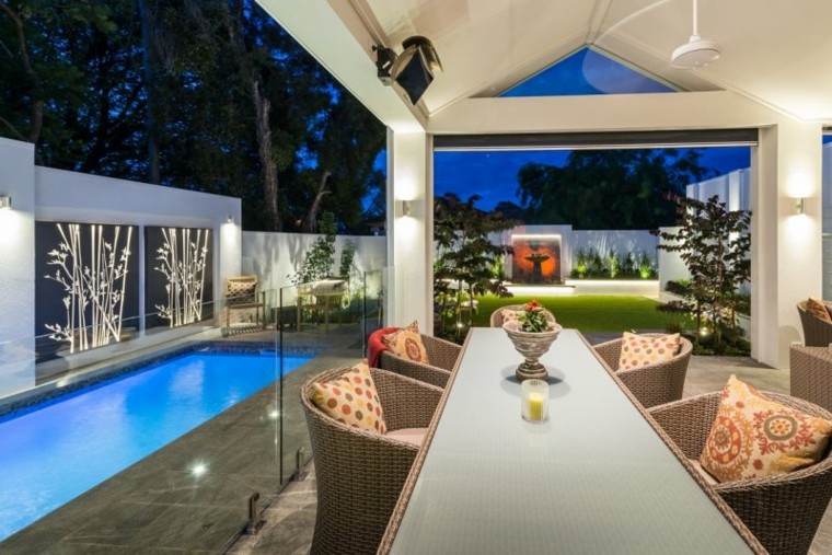 luces led piscina creativa comedor