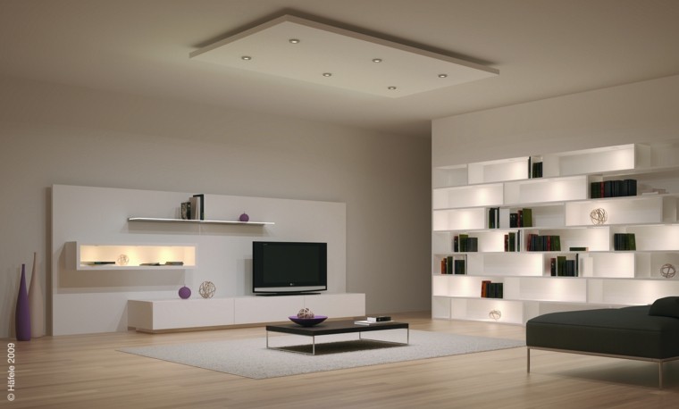salon luces led muebles