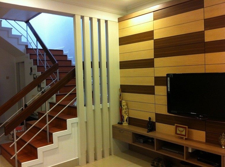 madera salon bicolor escaleras decoracion