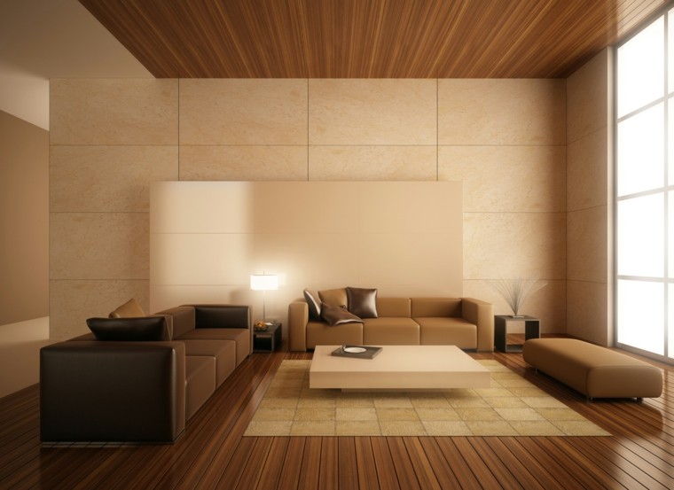 minimalismo moderno suelo techo madera