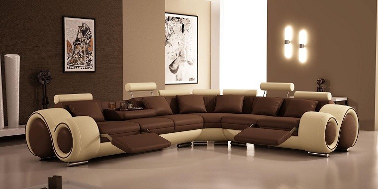 moderno amplio sofa luces calido