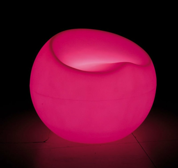 mueble salon sillón rosa led
