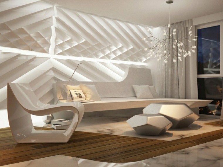 muebles blanco modernos salon ideas lujo