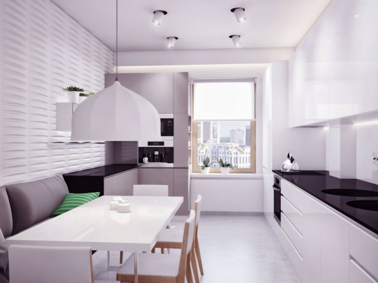 muebles cocina blancos modernos lampara