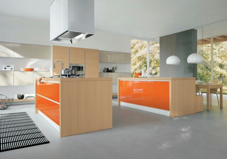 muebles de cocina color naranja