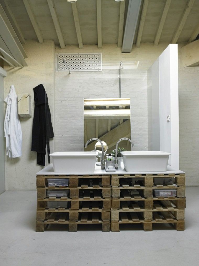 muebles hechos con palets baño creativo lavabo