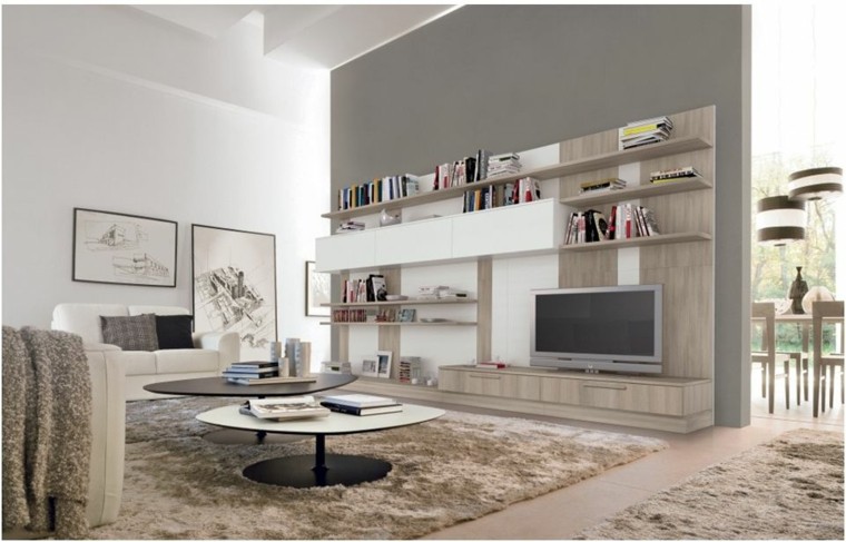 muebles laminados madera salon moderno