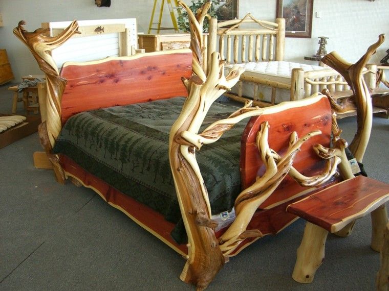 muebles rusticos cama troncosclaros