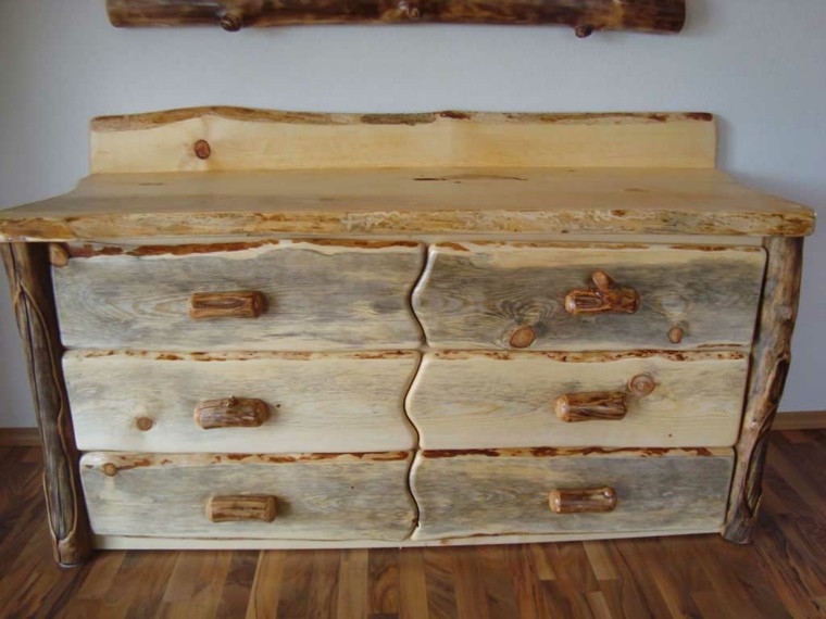 muebles rusticos comoda madera natural gavetas