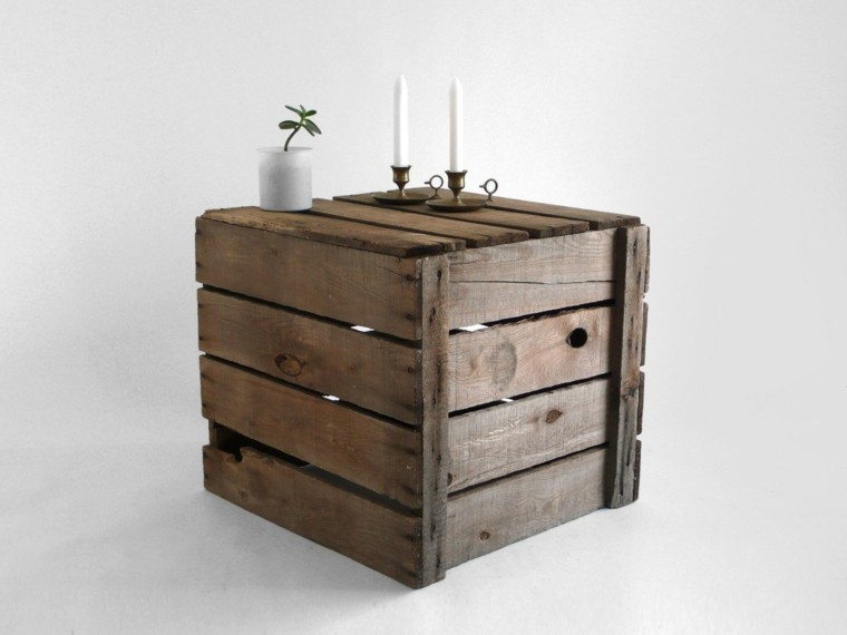 muebles rusticos mesa vela caja madera