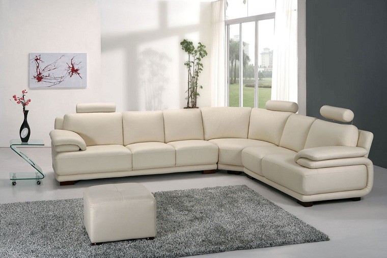 muebles salon modernos blanco plantas alfombra