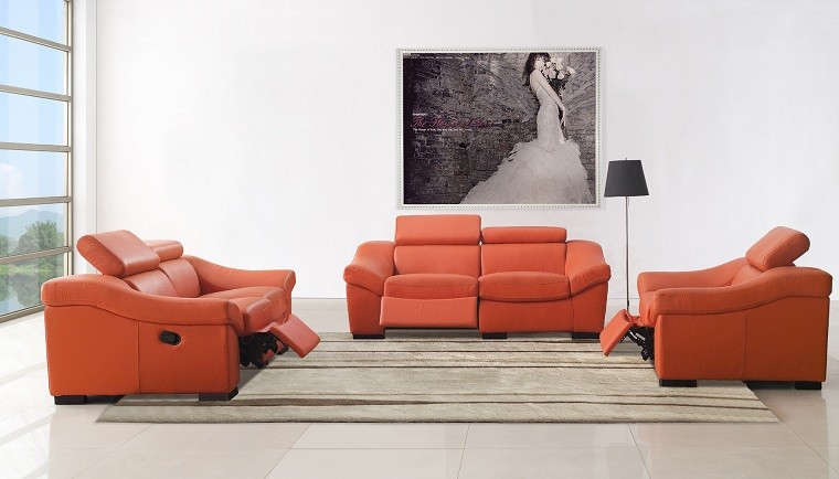muebles salon modernos cuero funcionales lampara
