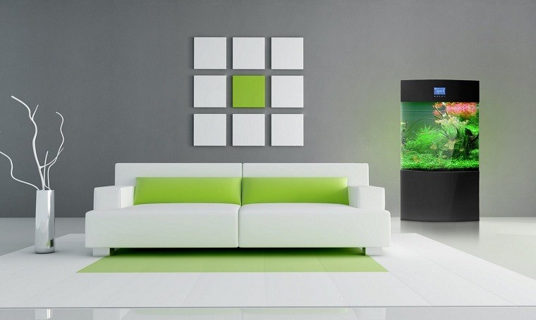 muebles salon modernos verde jarron minimalista