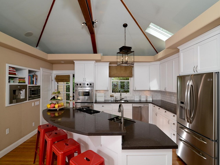 muebles vintage cocina estilo contemporaneo armarios blancos ideas