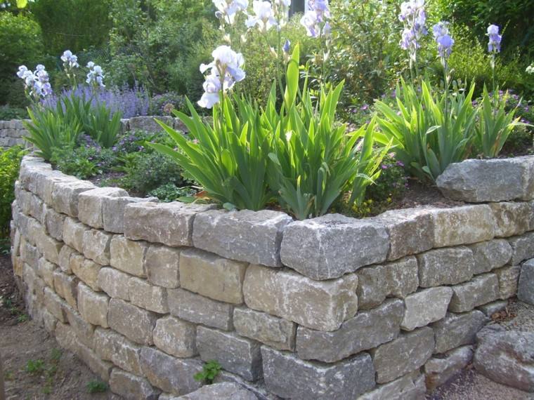 muro piedras plantas ideas preciosas jardin moderno