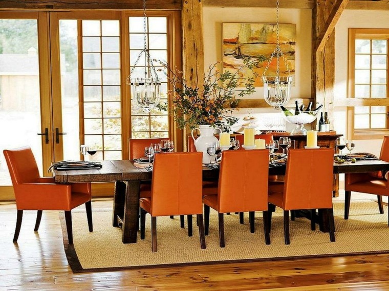 naranja intenso naranja muebles madera estilo lampara