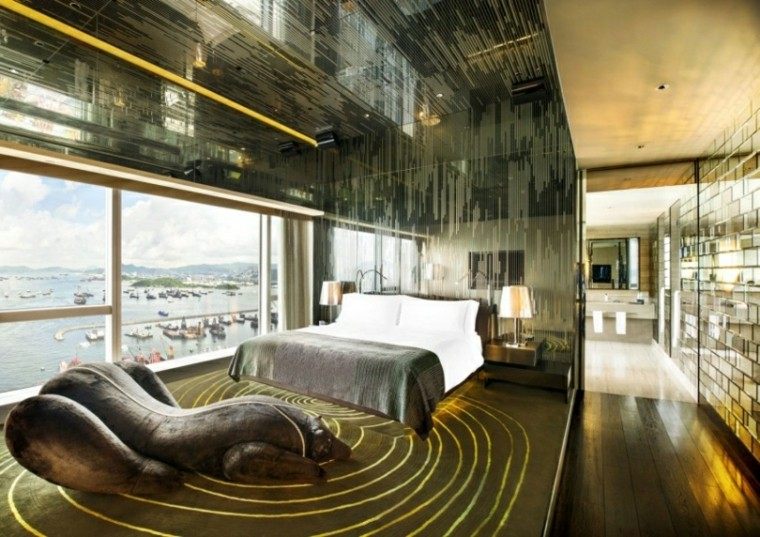 oro dormitorio lujoso animal decorativo diseno ideas