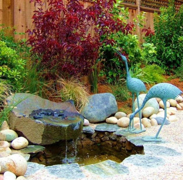 pajaros azules decoracion jardin