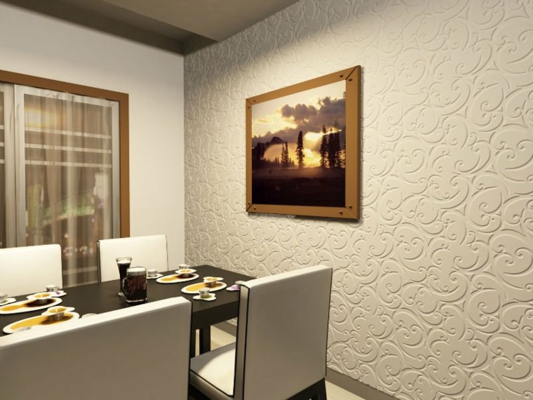 panel textura diseño cuadro comedor blanco