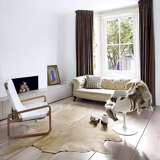 pared blanca luminoso piel animal decorativa ideas