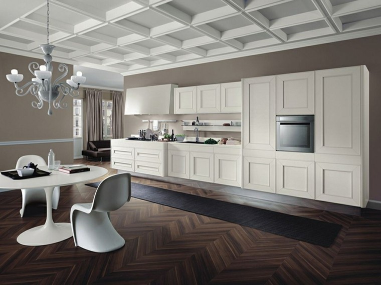 parquet madera muebles blancos cocina