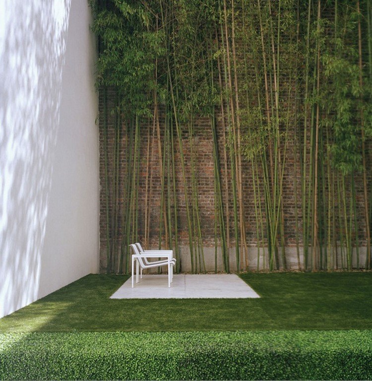 relajacion bambu silla ⁤cesped minimalista