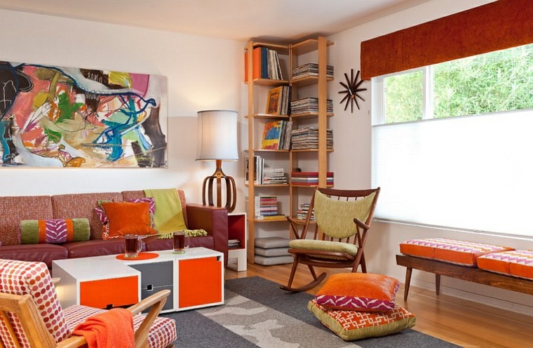 sala bohemia color naranja