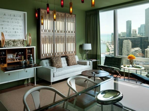 salon decoracion color verde