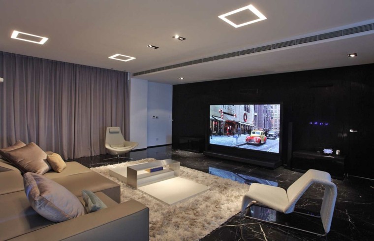 salon moderno suelo baldosas marmol