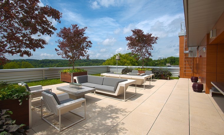 terraza muebles exterior contenedores madera