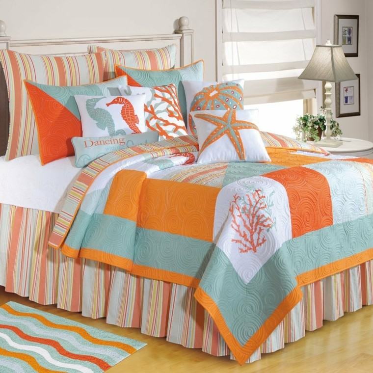 textiles cama decoracion niños hipocampo