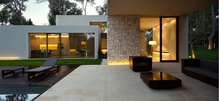 vistas cubierta jardin atardecer muebles