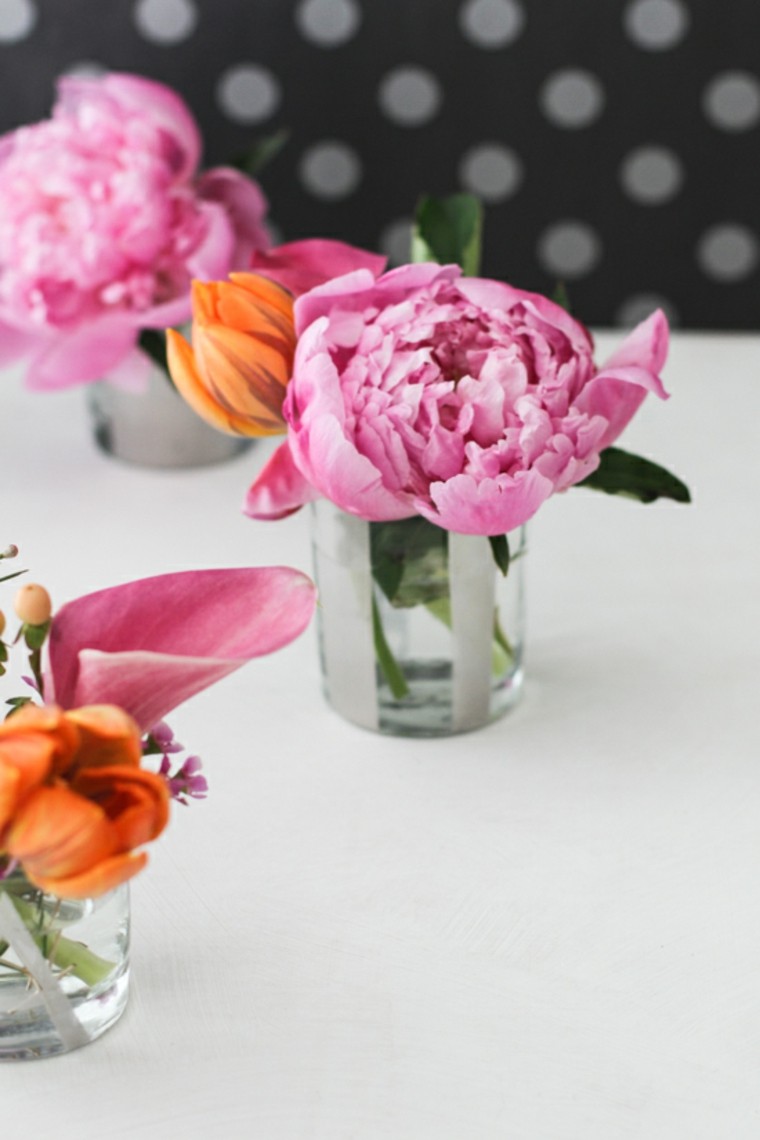 arreglos florales vasos pequenos cristal ideas