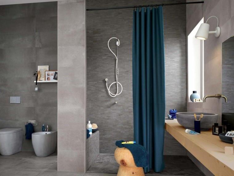 azulejos para baños color gris 