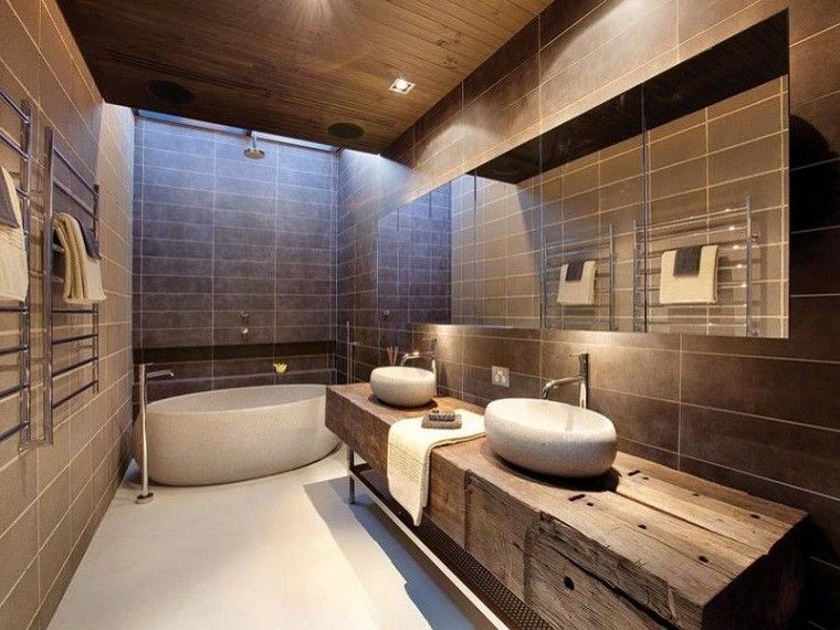 baño moderno diseño madera maciza