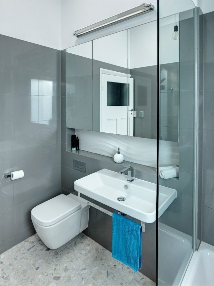 baños pequeños diseño color gris