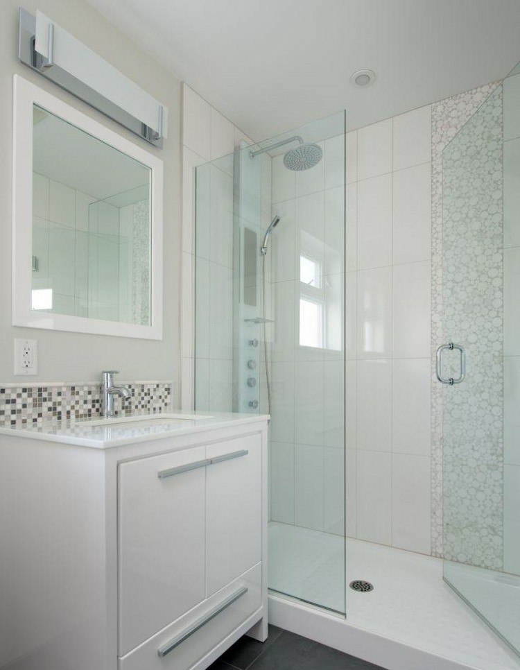 baños pequeños mosaico color gris