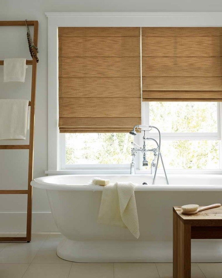 blanco madera persiana diseño baño