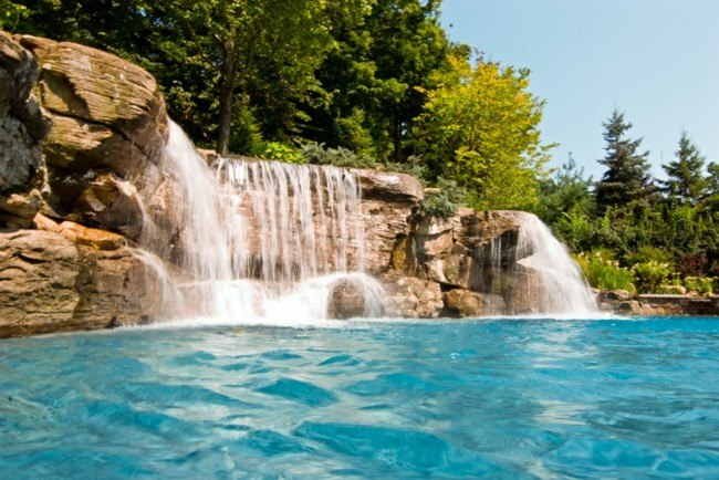 bonita piscina cataratas olas rocas