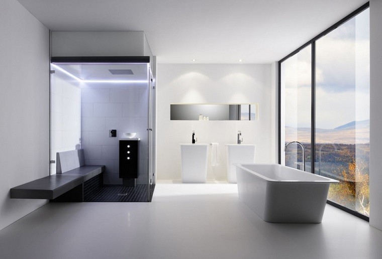 bonito diseño cuarto baño futurista