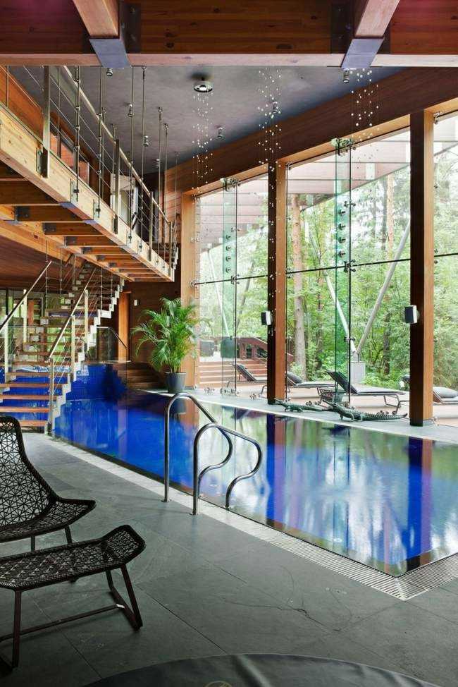bonito diseño piscina cubierta moderna