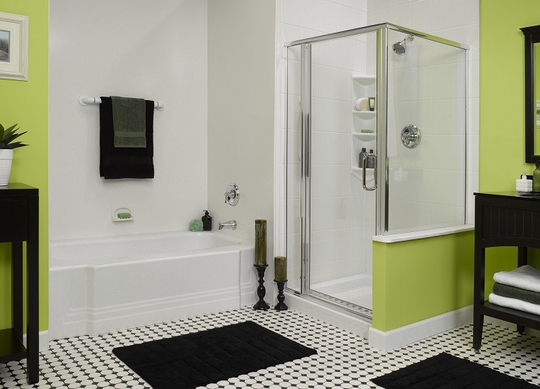 bonito diseño baño verde
