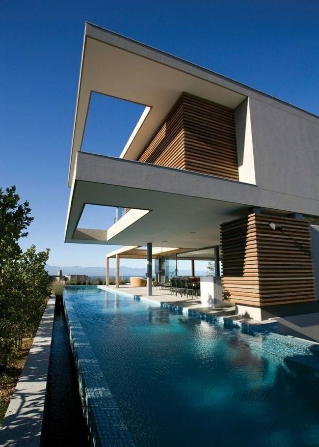 casa diseño moderno piscina alrededor