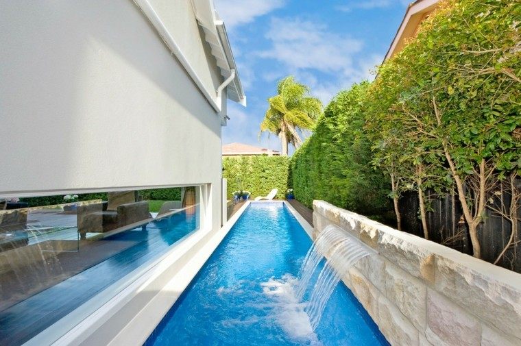  cascadas piscina diseño moderno lateral
