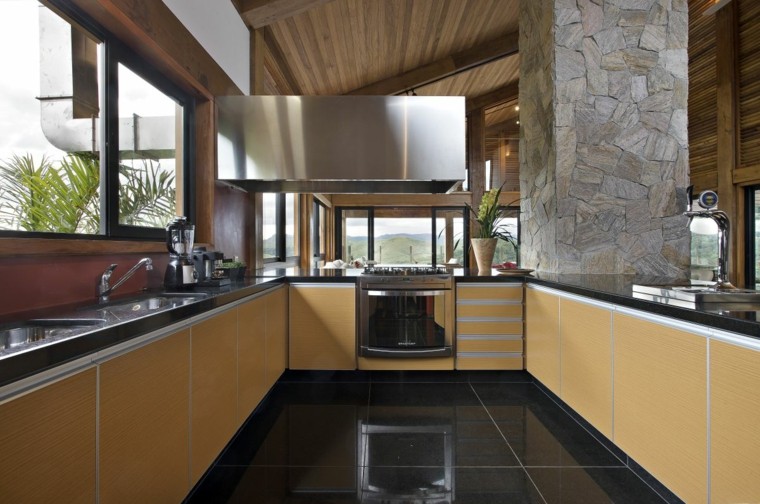 diseño de cocina rústica con columna de piedra diseño cocina rustica columna piedra